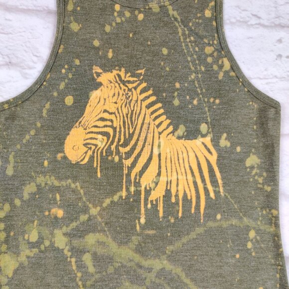 One of a Kind Zebra Dress Bleach Painted Reverse Dyed Bodycon Y2K Artcore Racer - Picture 4 of 12